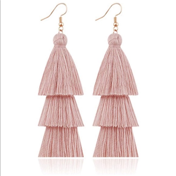 Colorful Layered Tassel Earrings Bohemian Dangle - Picture 2 of 2